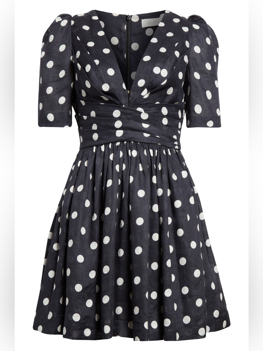 Zimmermann Polka Dot Linen Mini Dress